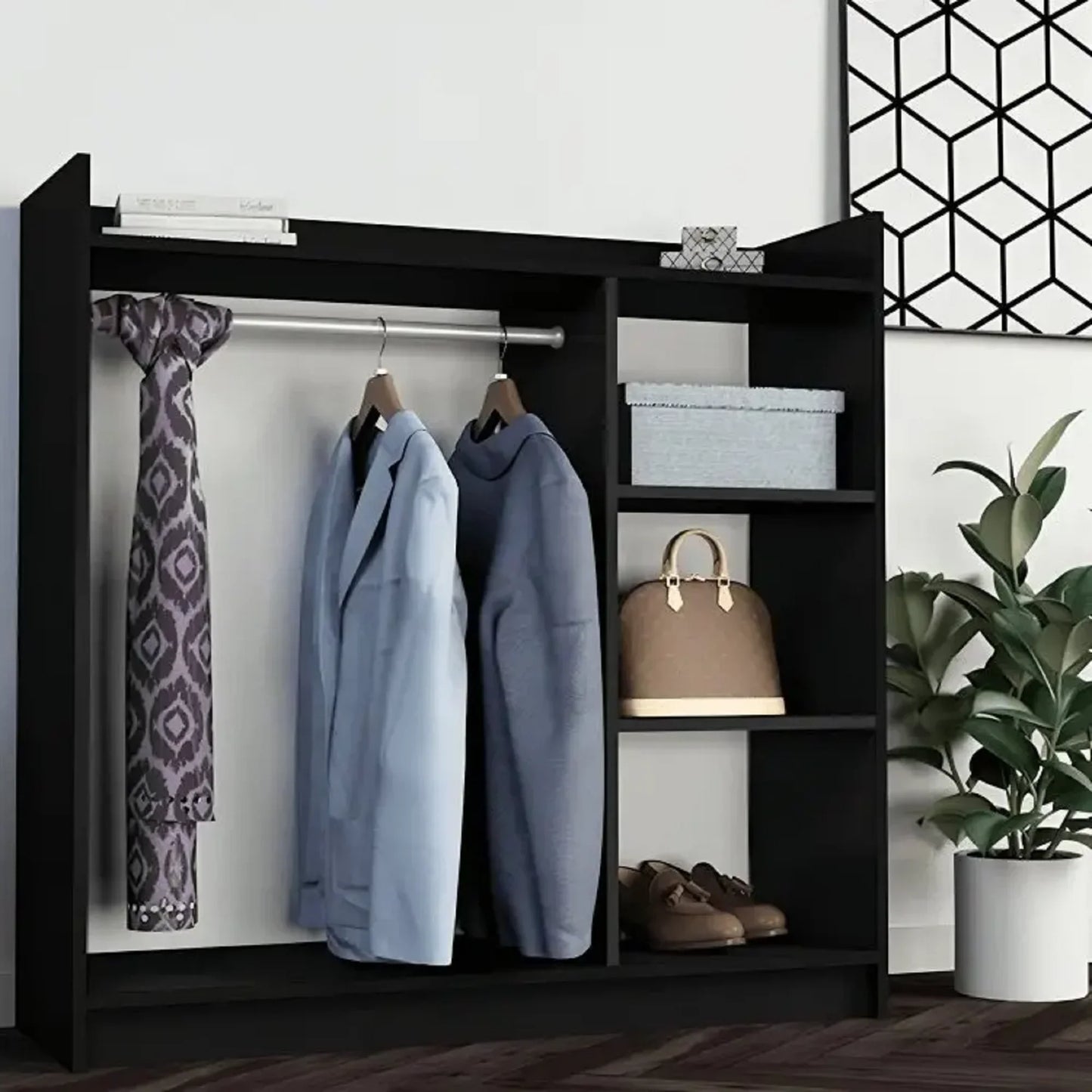 شماعة ملابس خشب ام دي اف، 120*40*120 سم