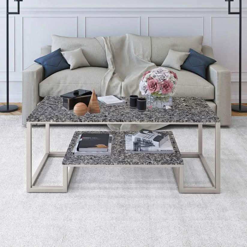 ترابيزة قهوة بسطح جرانيت 100*50*45 سم - LUS12 - Homix