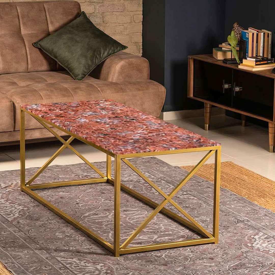 ترابيزة قهوة بسطح جرانيت 100*50*45 سم - LUS14 - Homix