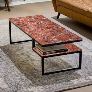 ترابيزة قهوة بسطح جرانيت 100*50*45 سم - LUS17 - Homix
