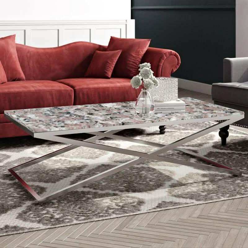 ترابيزة قهوة بسطح جرانيت 100*50*45 سم - LUS20 - Homix