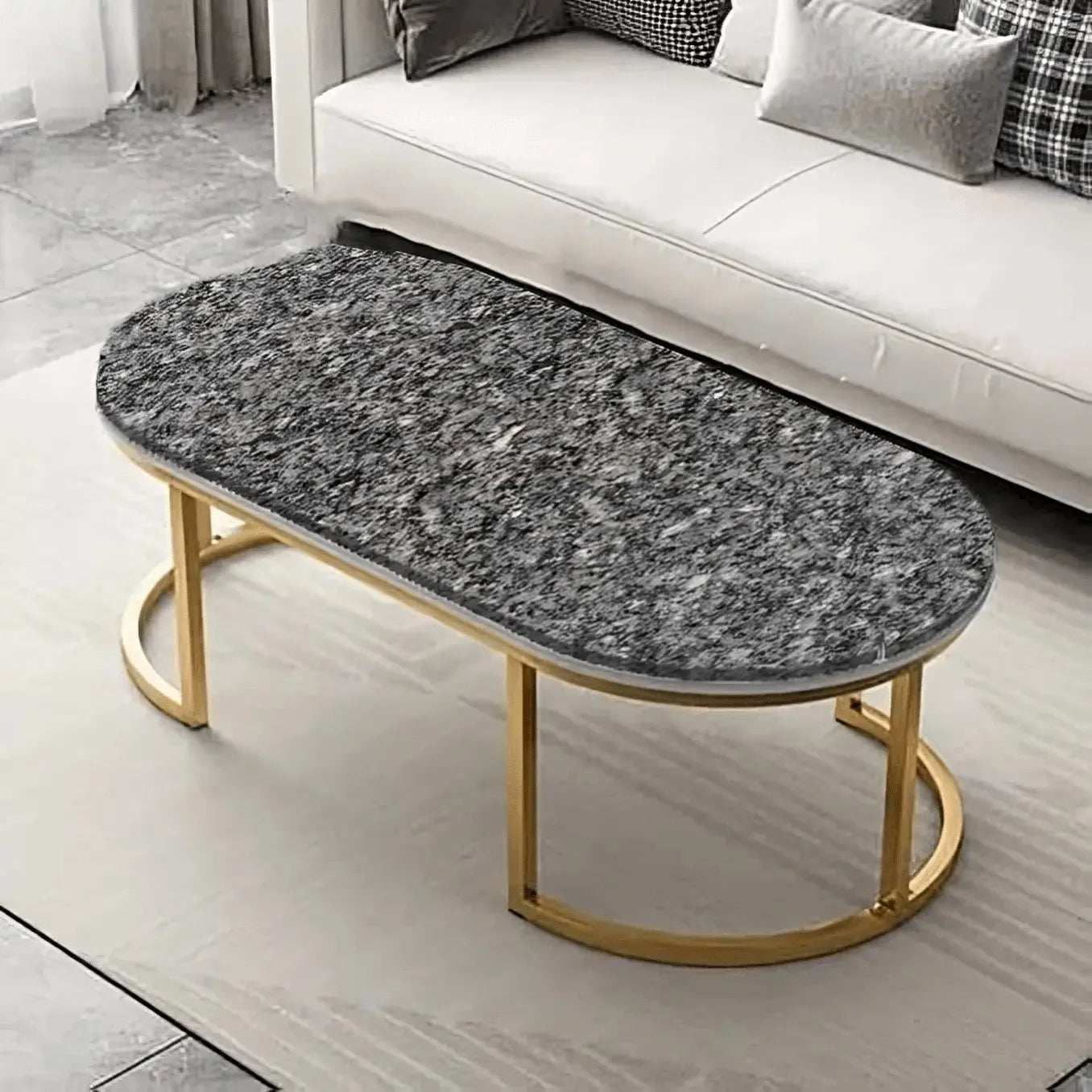 ترابيزة قهوة بسطح جرانيت 100*50*45 سم - LUS52 - Homix