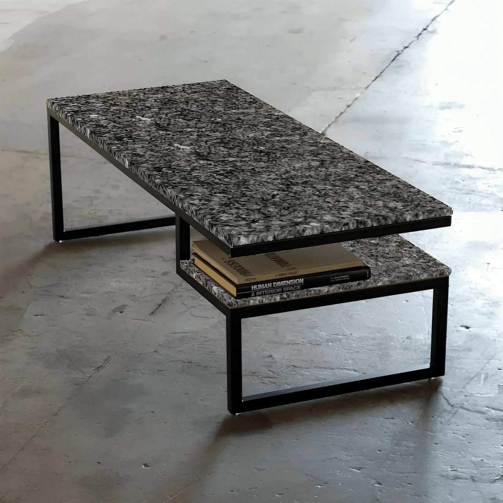 ترابيزة قهوة بسطح جرانيت 100*50*45 سم - LUS77 - Homix