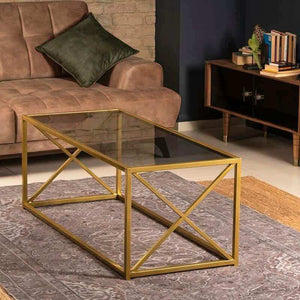 تسوق الأن من هومكس  ترابيزة قهوة بسطح زجاج 100*50*45 سم - STA12 بأفضل سعر وأفضل جودة