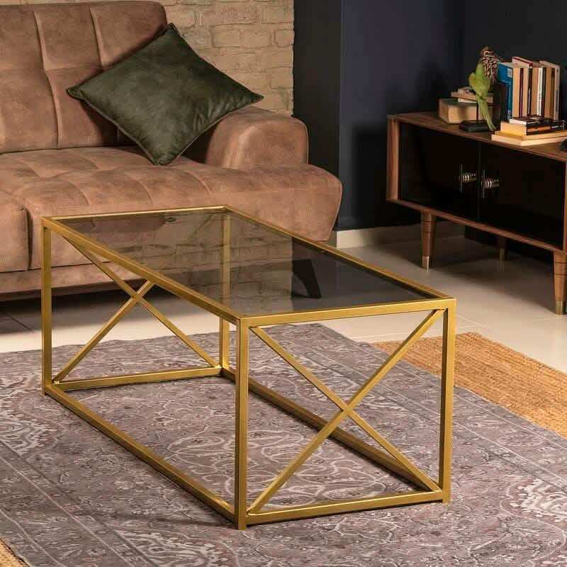 تسوق الأن من هومكس  ترابيزة قهوة بسطح زجاج 100*50*45 سم - STA12 بأفضل سعر وأفضل جودة