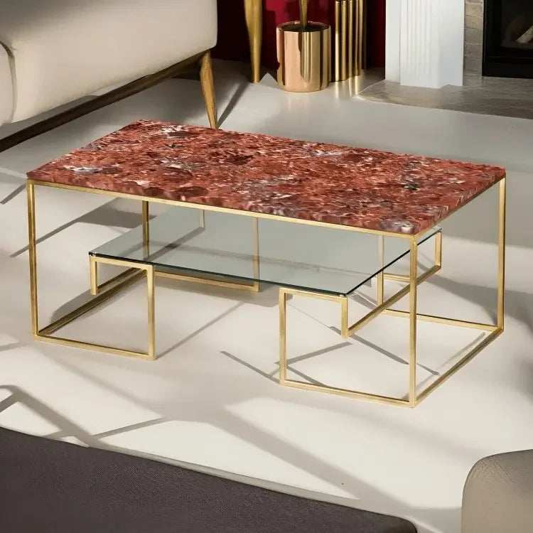 ترابيزة قهوة بسطح جرانيت 100*50*45 سم - LUS13 - Homix