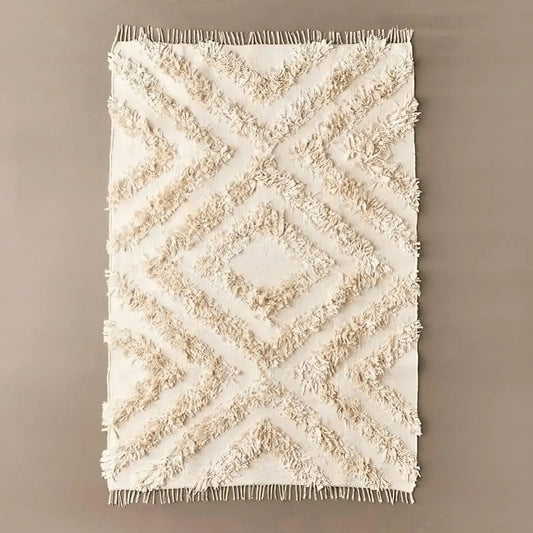سجادة صوف لون بيج 100*200 سم - LUS102 - Homix
