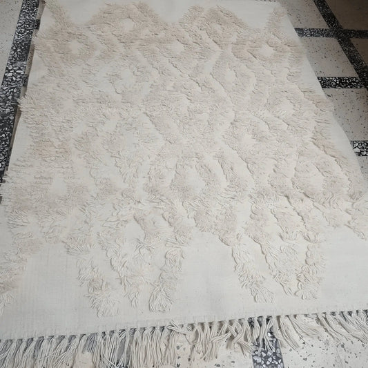 سجادة صوف لون ابيض 100*200 سم - LUS89 - Homix