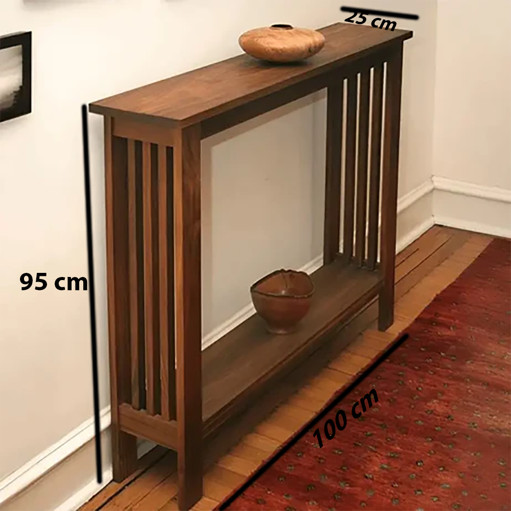 كونسول خشب سويد طبيعي 100*25*95 سم - ROD217