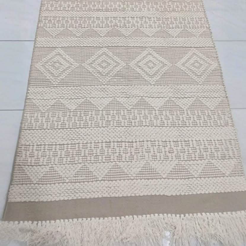 سجادة صوف لون بيج 100*300 سم - LUS234 - Homix