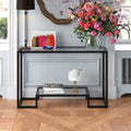 كونسول معدن بسطح زجاج، 100*30*90 سم