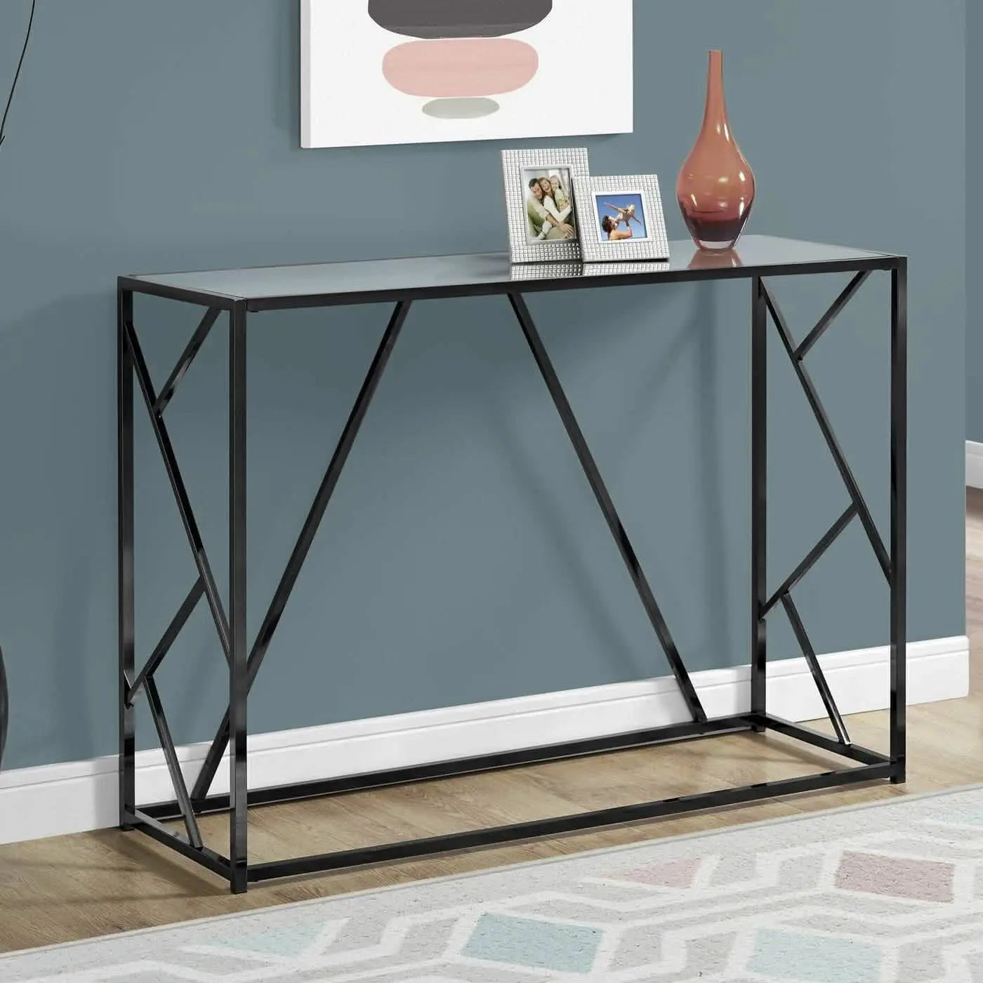 تسوق الأن من هومكس  كونسول معدن بسطح زجاج 100*30*90 سم - STA29 بأفضل سعر وأفضل جودة