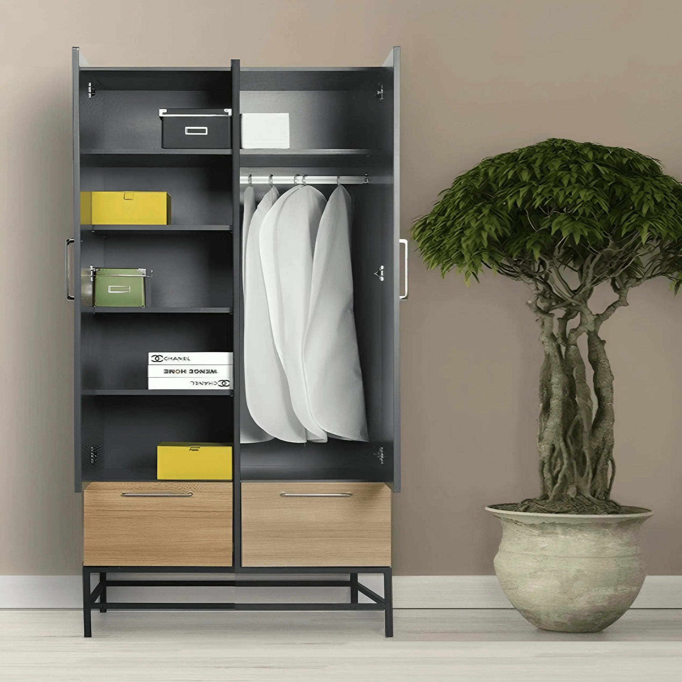 دولاب خشب ام دي اف، 100*50*200 سم