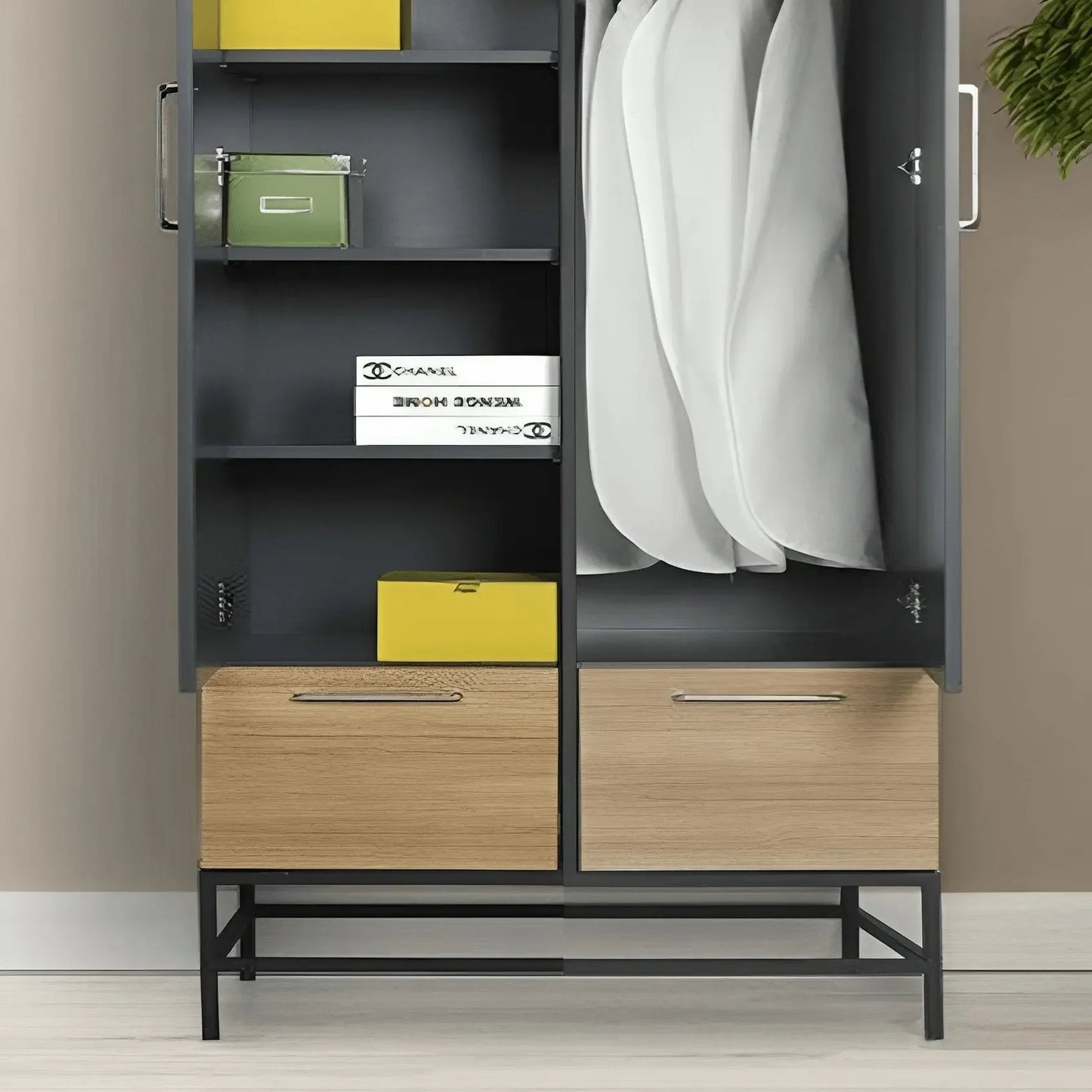 دولاب خشب ام دي اف، 100*50*200 سم