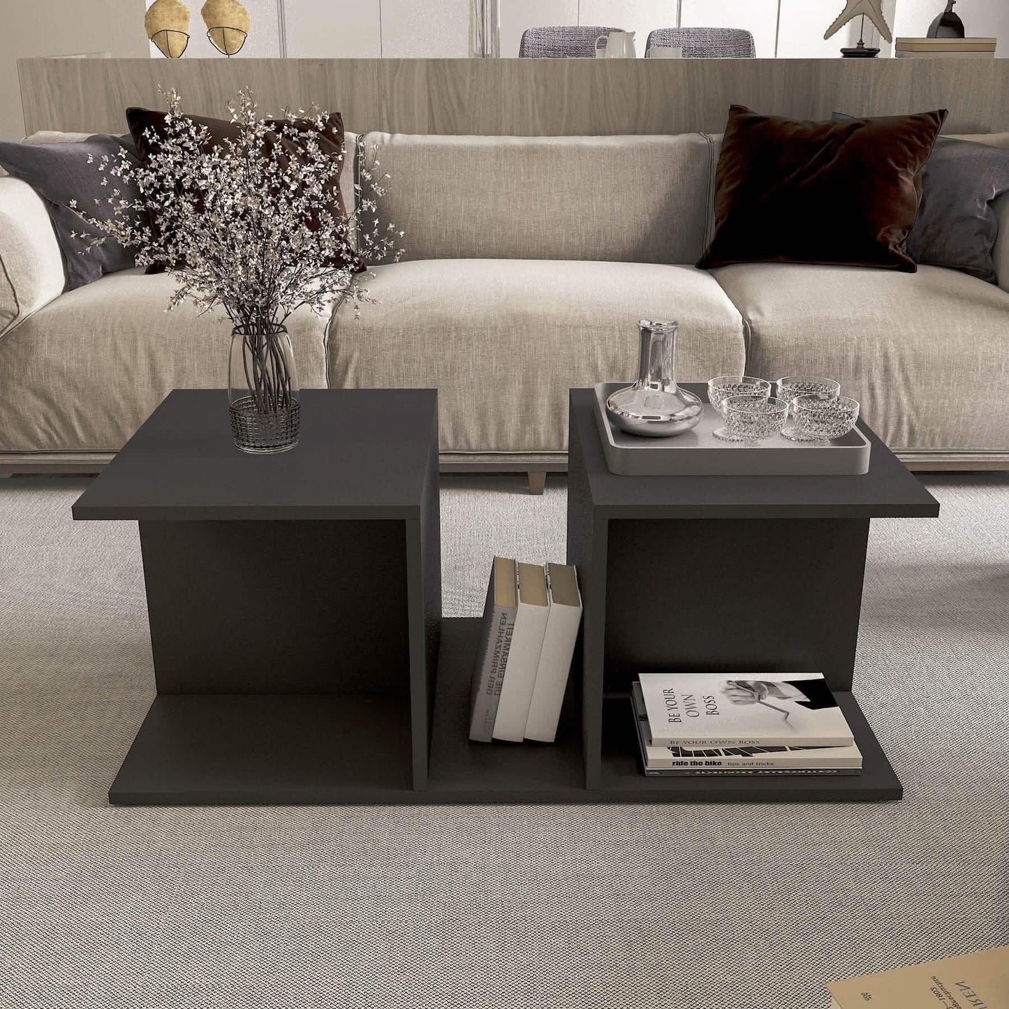 تسوق الأن من هومكس  ترابيزة قهوة ام دي اف 100*50*40 سم - ZAT1 بأفضل سعر وأفضل جودة 