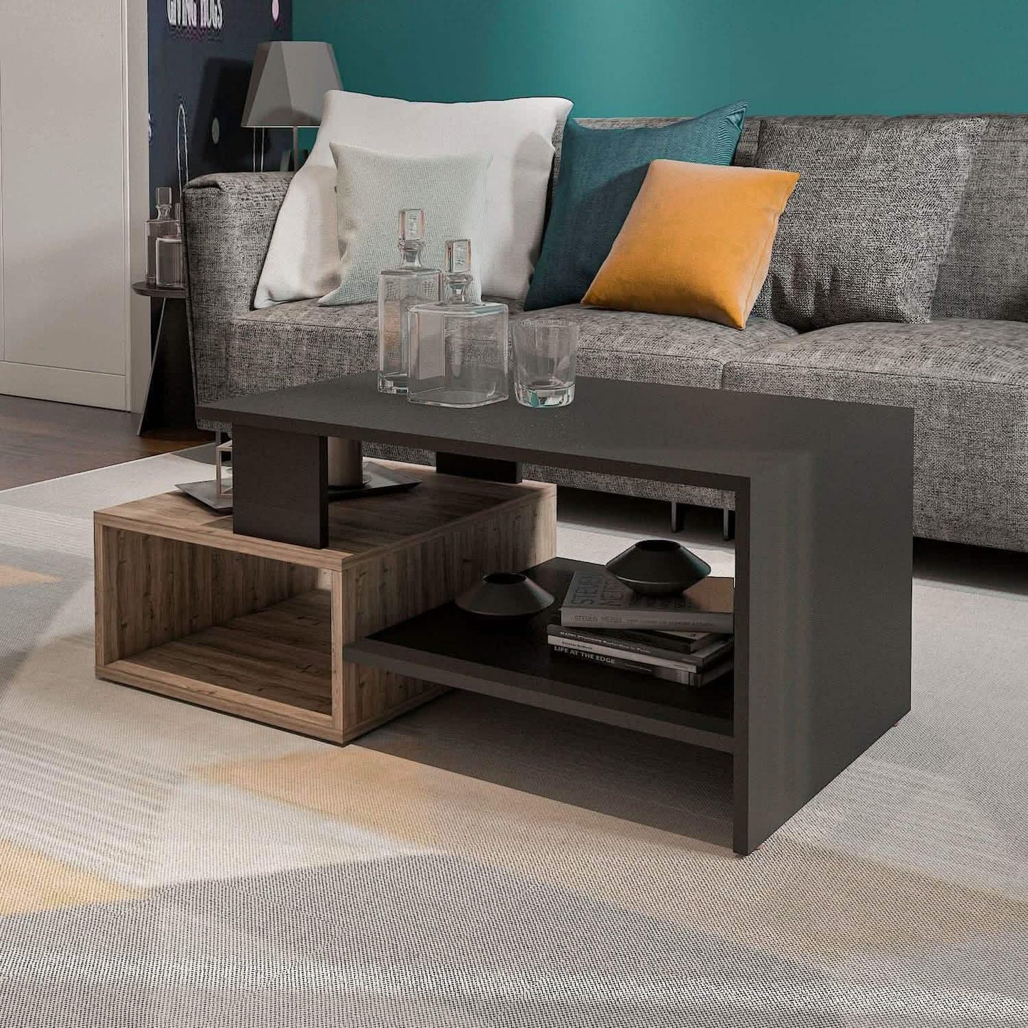 تسوق الأن من هومكس  ترابيزة قهوة ام دي اف 100*50*40 سم - ZAT10 بأفضل سعر وأفضل جودة 