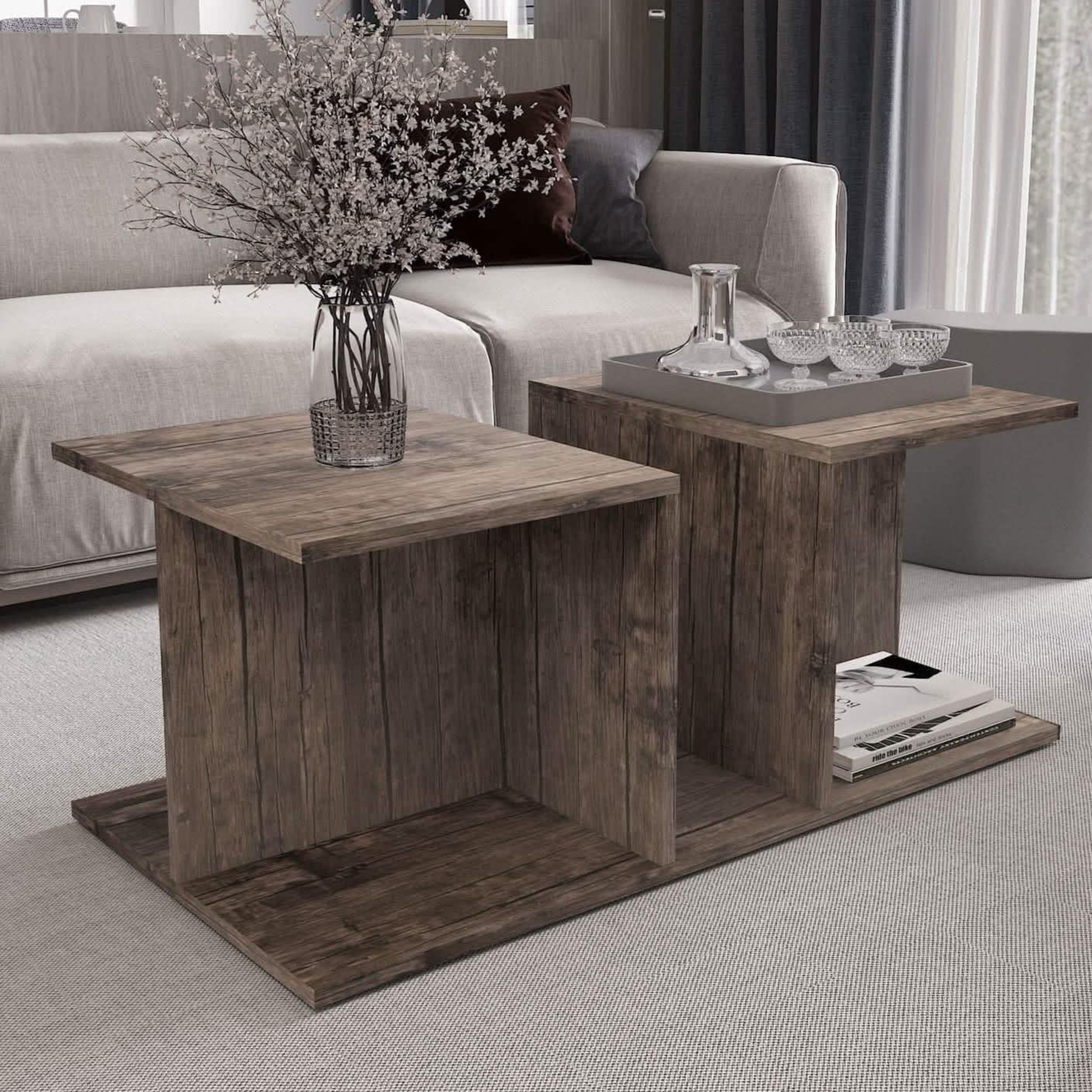 ترابيزة قهوة ام دي اف، 100*50*40 سم