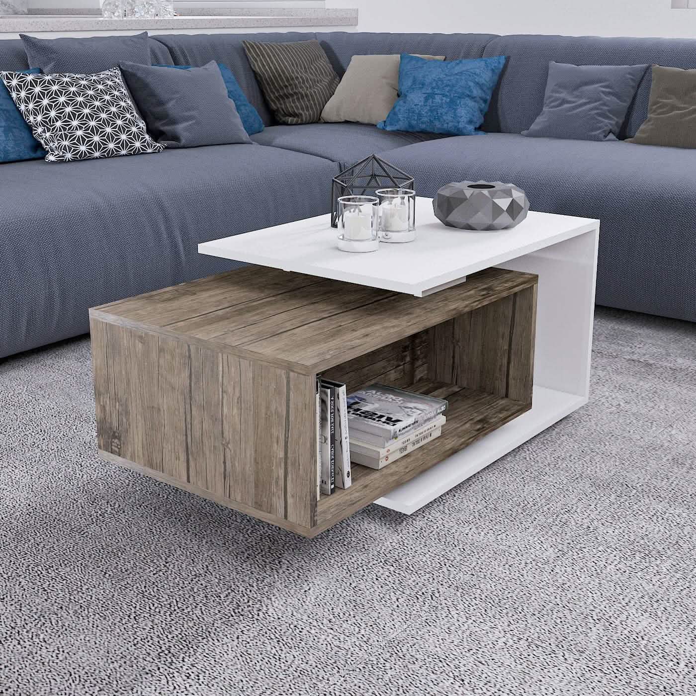 تسوق الأن من هومكس  ترابيزة قهوة ام دي اف 100*50*42 سم - ZAT9 بأفضل سعر وأفضل جودة 