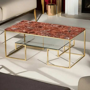 ترابيزة قهوة بسطح جرانيت 100*50*45 سم - LUS13 - Homix
