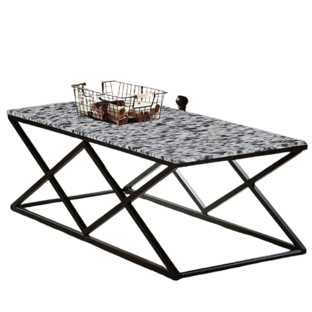 ترابيزة قهوة ستيل بسطح جرانيت، 100*50*45 سم
