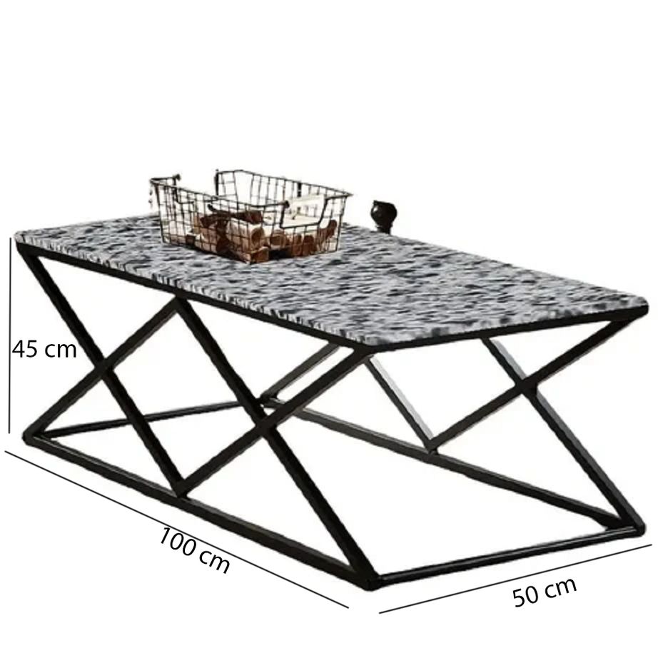 ترابيزة قهوة بسطح جرانيت 100*50*45 سم - LUS19