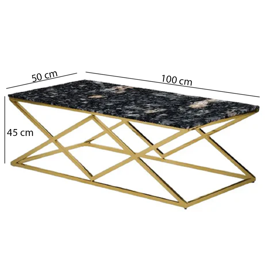 ترابيزة قهوة بسطح جرانيت 100*50*45 سم - LUS21