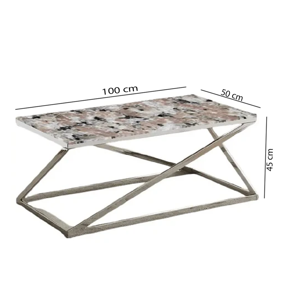 ترابيزة قهوة بسطح جرانيت 100*50*45 سم - LUS36