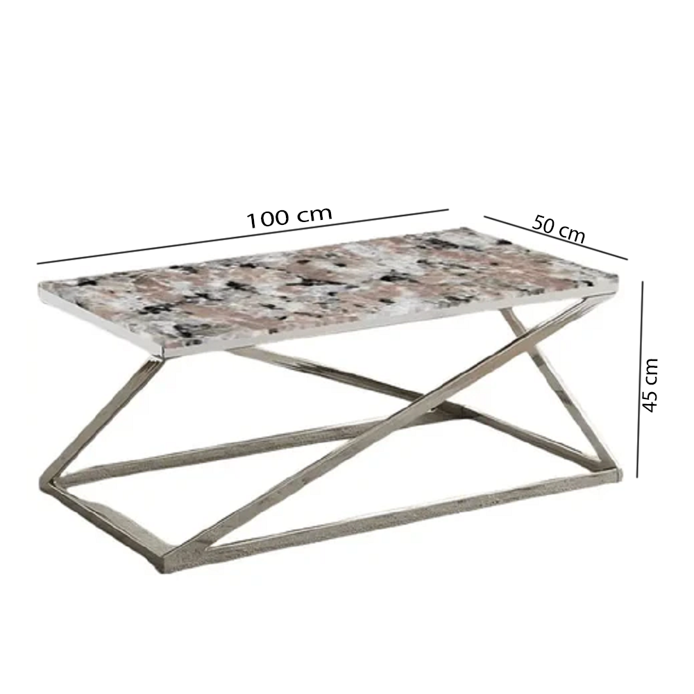 ترابيزة قهوة بسطح جرانيت 100*50*45 سم - LUS36