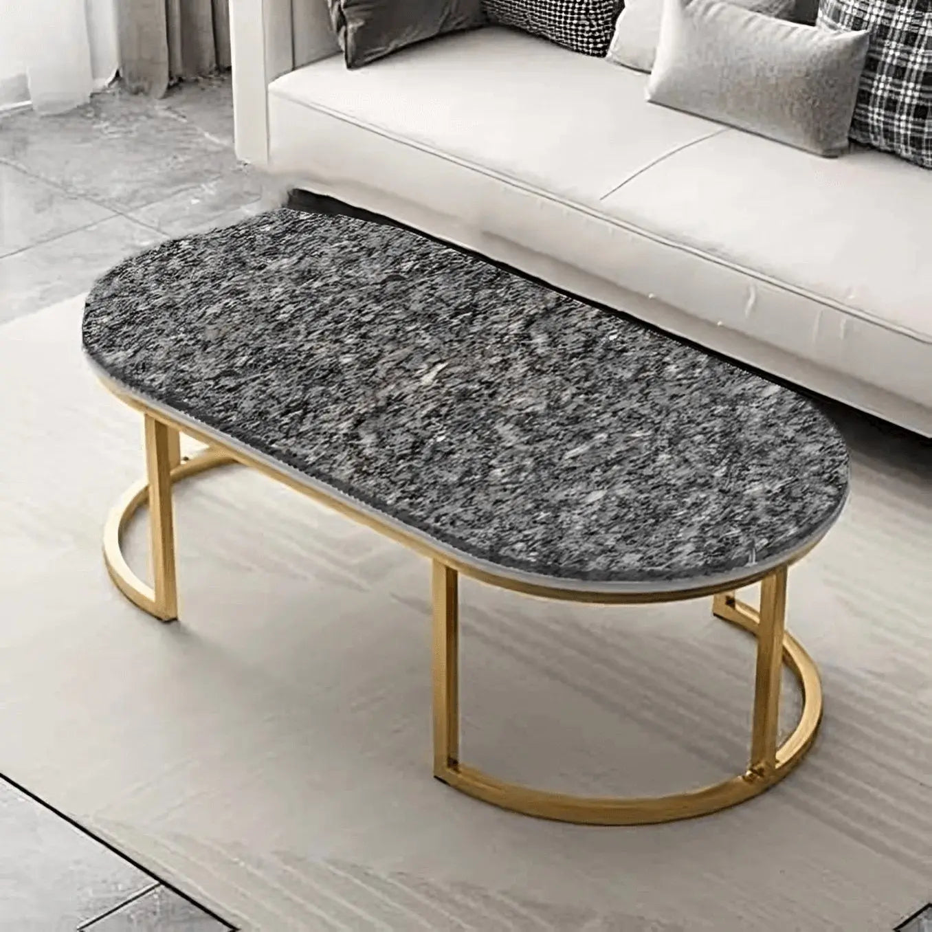 ترابيزة قهوة بسطح جرانيت 100*50*45 سم - LUS52 - Homix