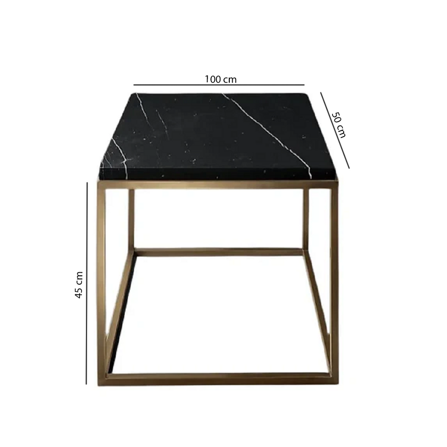 ترابيزة قهوة معدن بسطح جرانيت  100*50*45 سم - LUS60