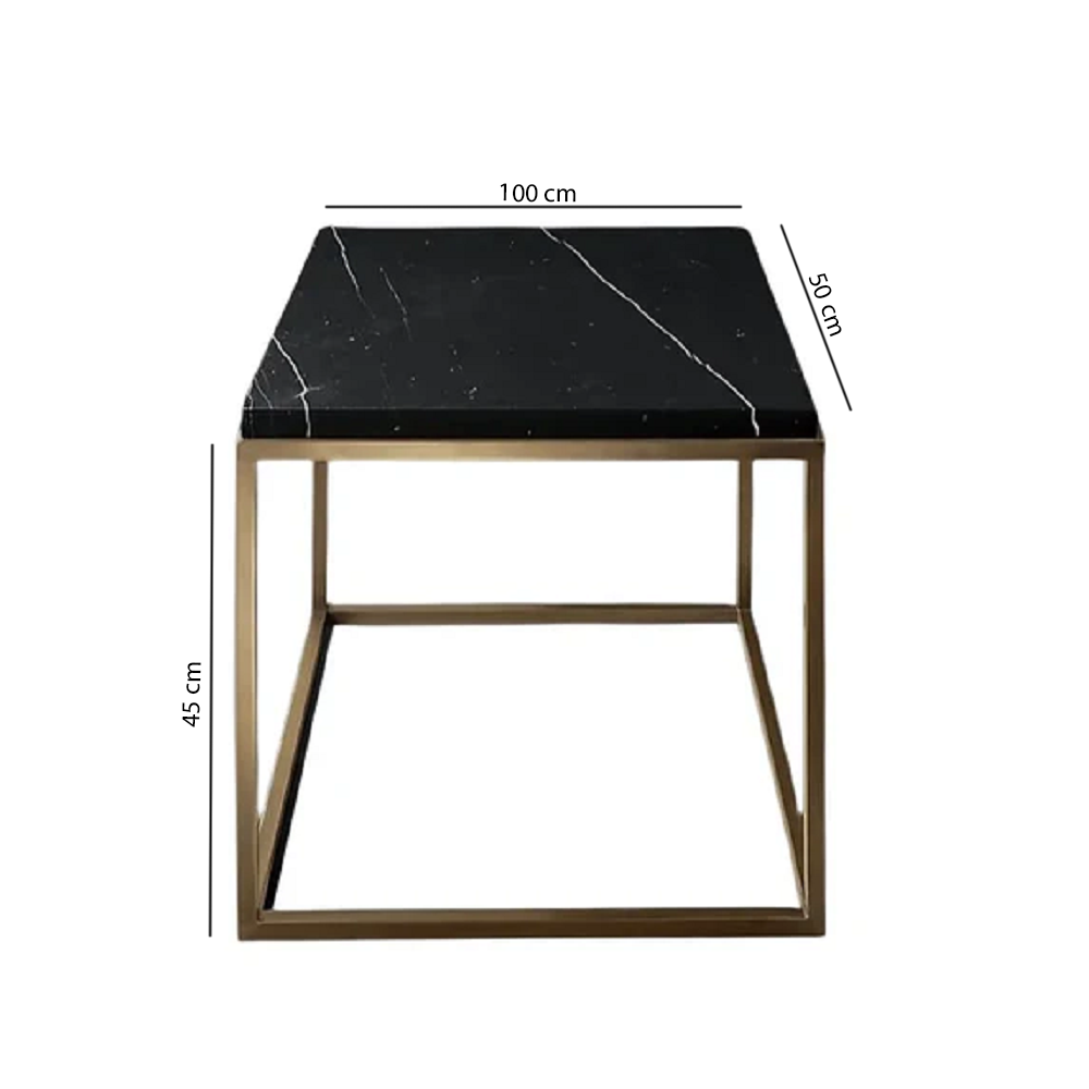 ترابيزة قهوة معدن بسطح جرانيت  100*50*45 سم - LUS60