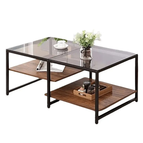 ترابيزة قهوة بسطح زجاج 100*50*45 سم - LUS68 - Homix