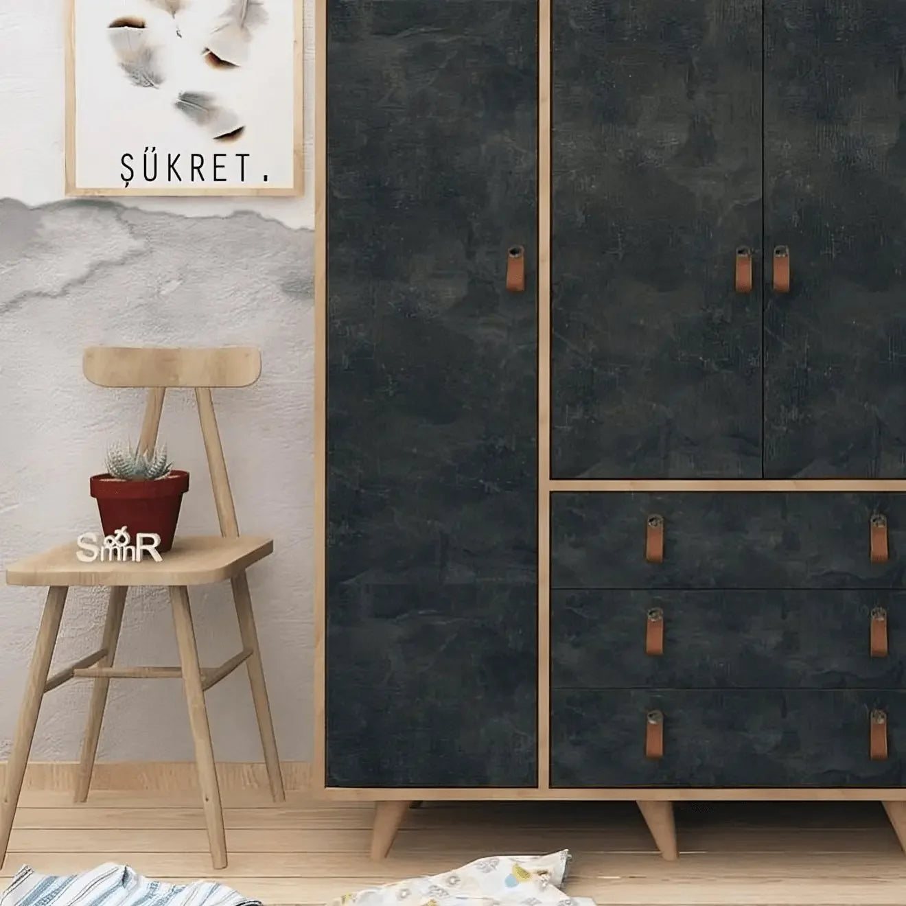 دولاب خشب ام دي اف، 100*52*185 سم