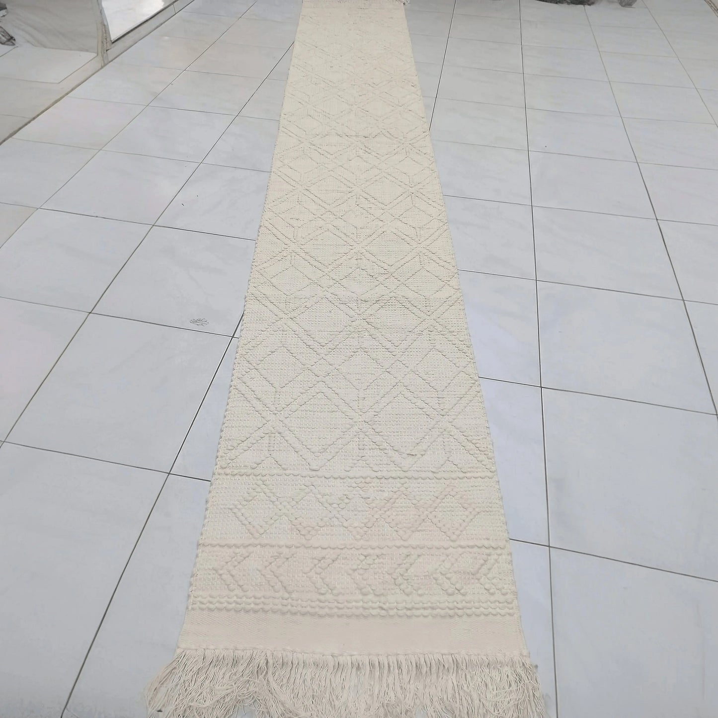 سجادة صوف لون بيج 100*600 سم - LUS231 - Homix