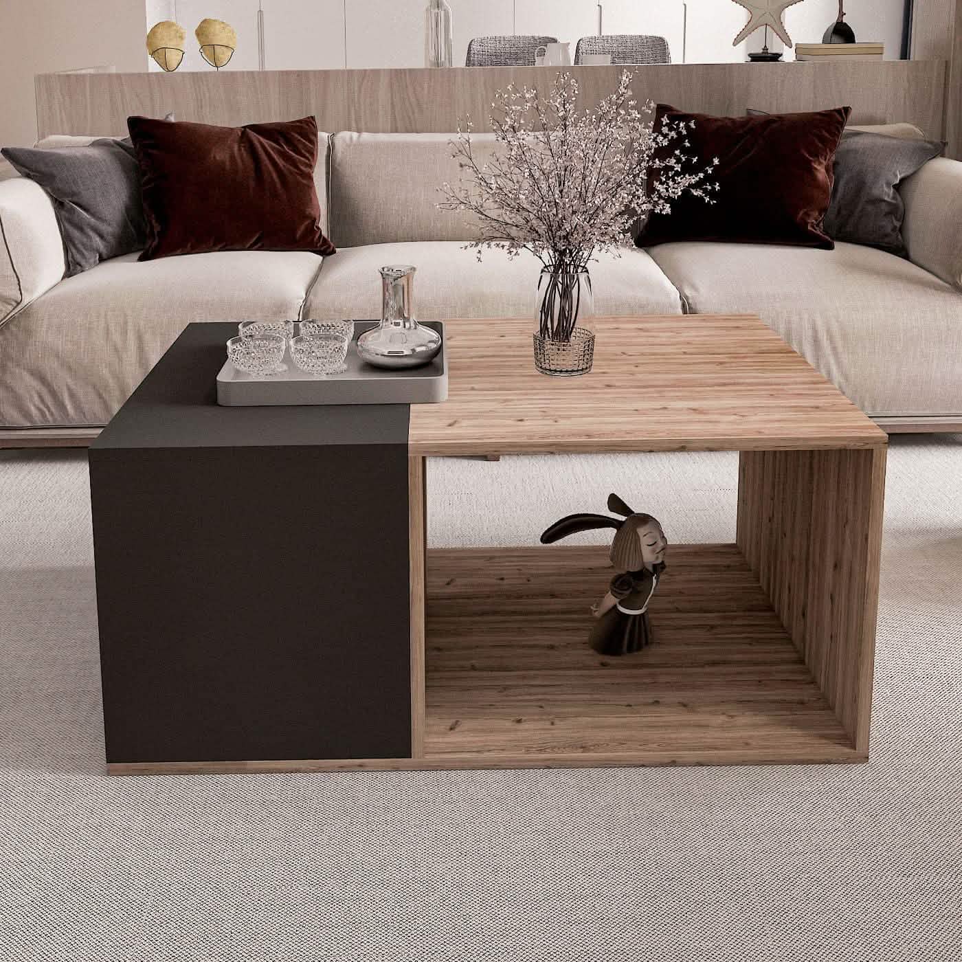 تسوق الأن من هومكس  ترابيزة قهوة ام دي اف 100*60*40 سم - ZAT8 بأفضل سعر وأفضل جودة 