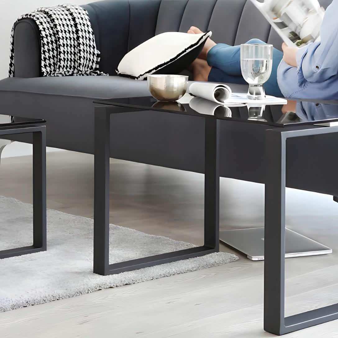 ترابيزة قهوة بسطح زجاج 50*100*50 سم - RON93 Royal Iron