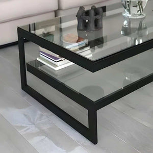 ترابيزة قهوة بسطح زجاج 60*100*40 سم - RON96 Royal Iron