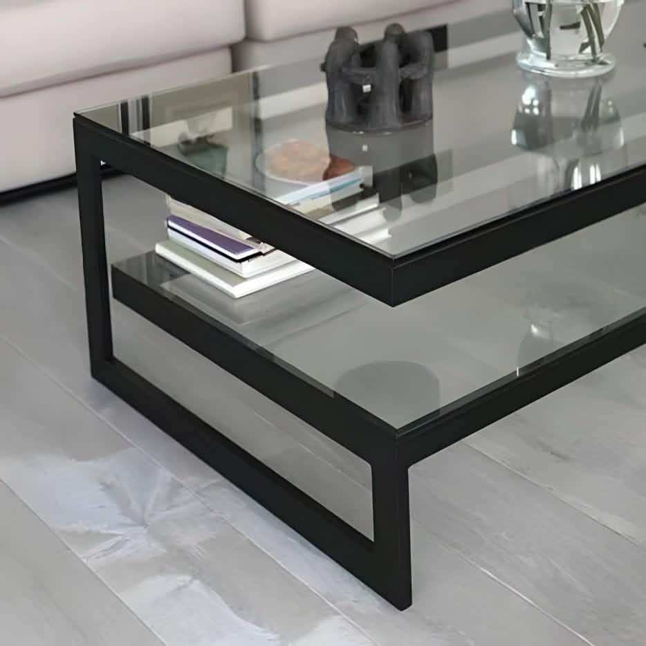 ترابيزة قهوة بسطح زجاج 60*100*40 سم - RON96 Royal Iron