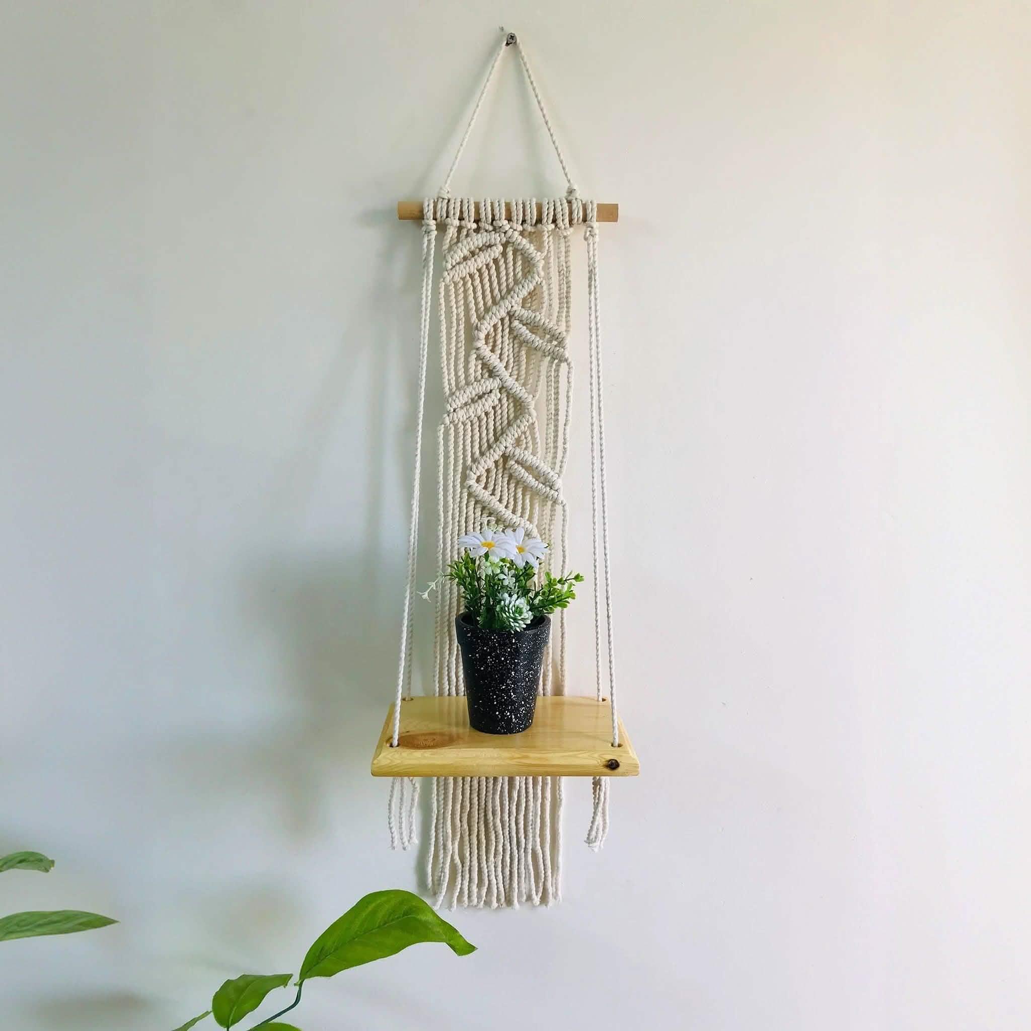 رف مكرمية قطن وموسكي، 22*14*70 سم