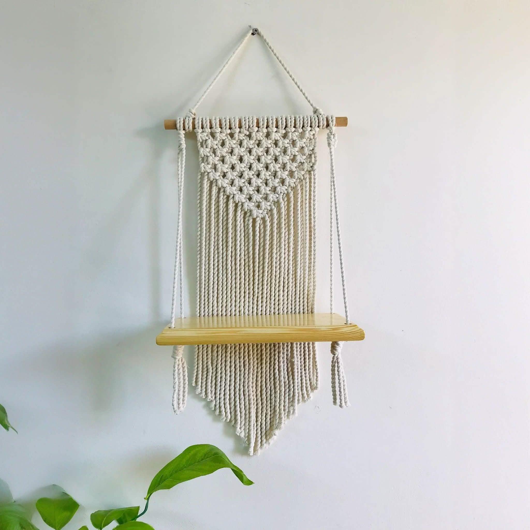 رف مكرمية قطن وموسكي، 14*27*60 سم