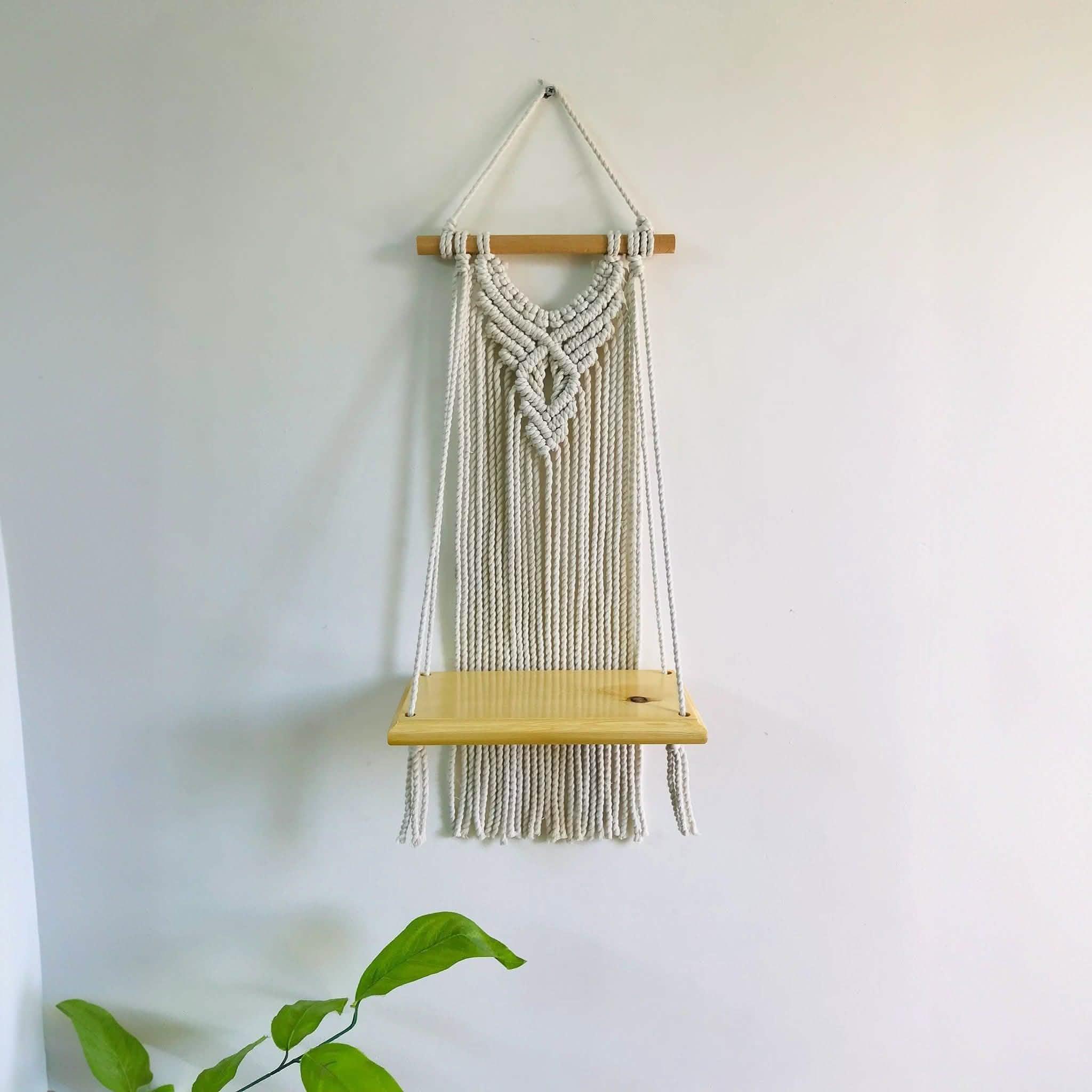 رف مكرمية قطن وموسكي، 27*14*60 سم