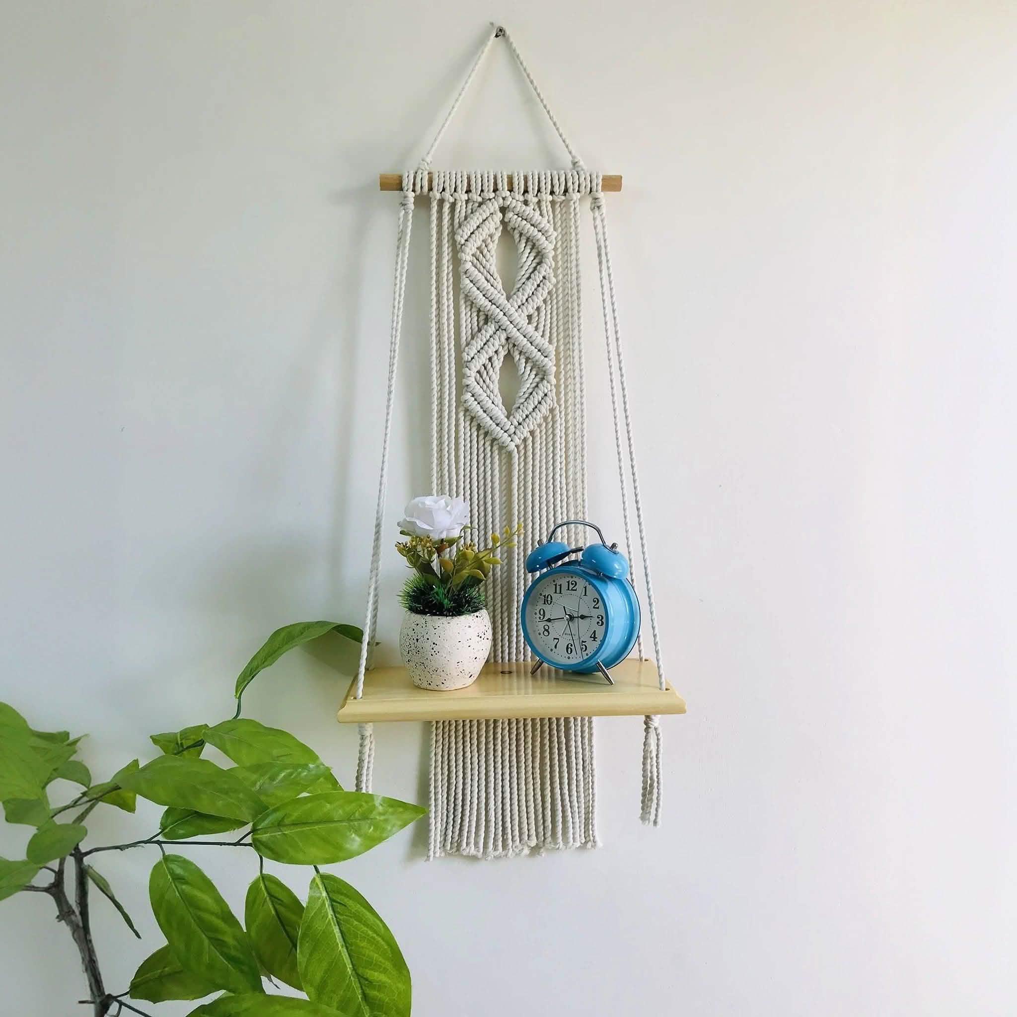 رف مكرمية قطن وموسكي، 33*14*60 سم