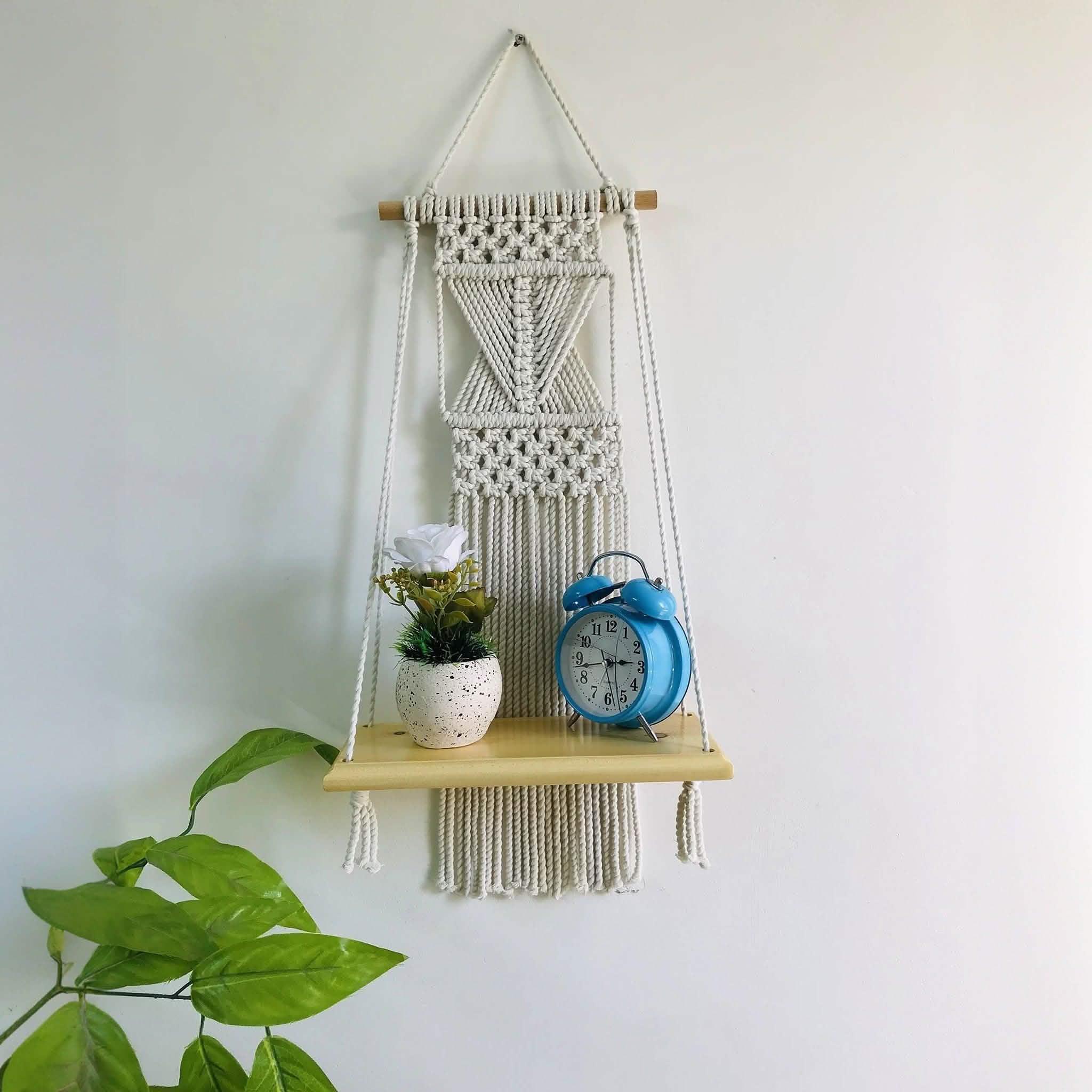 رف مكرمية قطن وموسكي، 33*14*60 سم