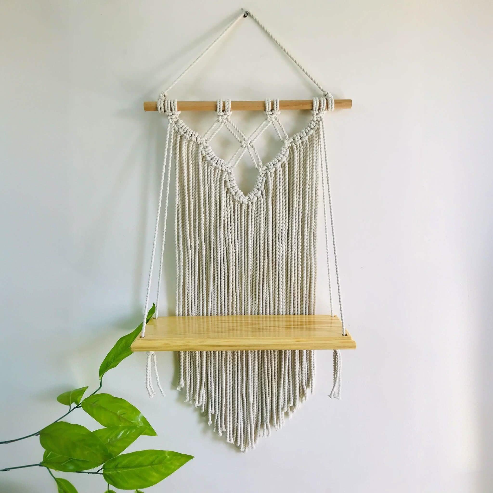 رف مكرمية قطن وموسكي، 40*14*75 سم