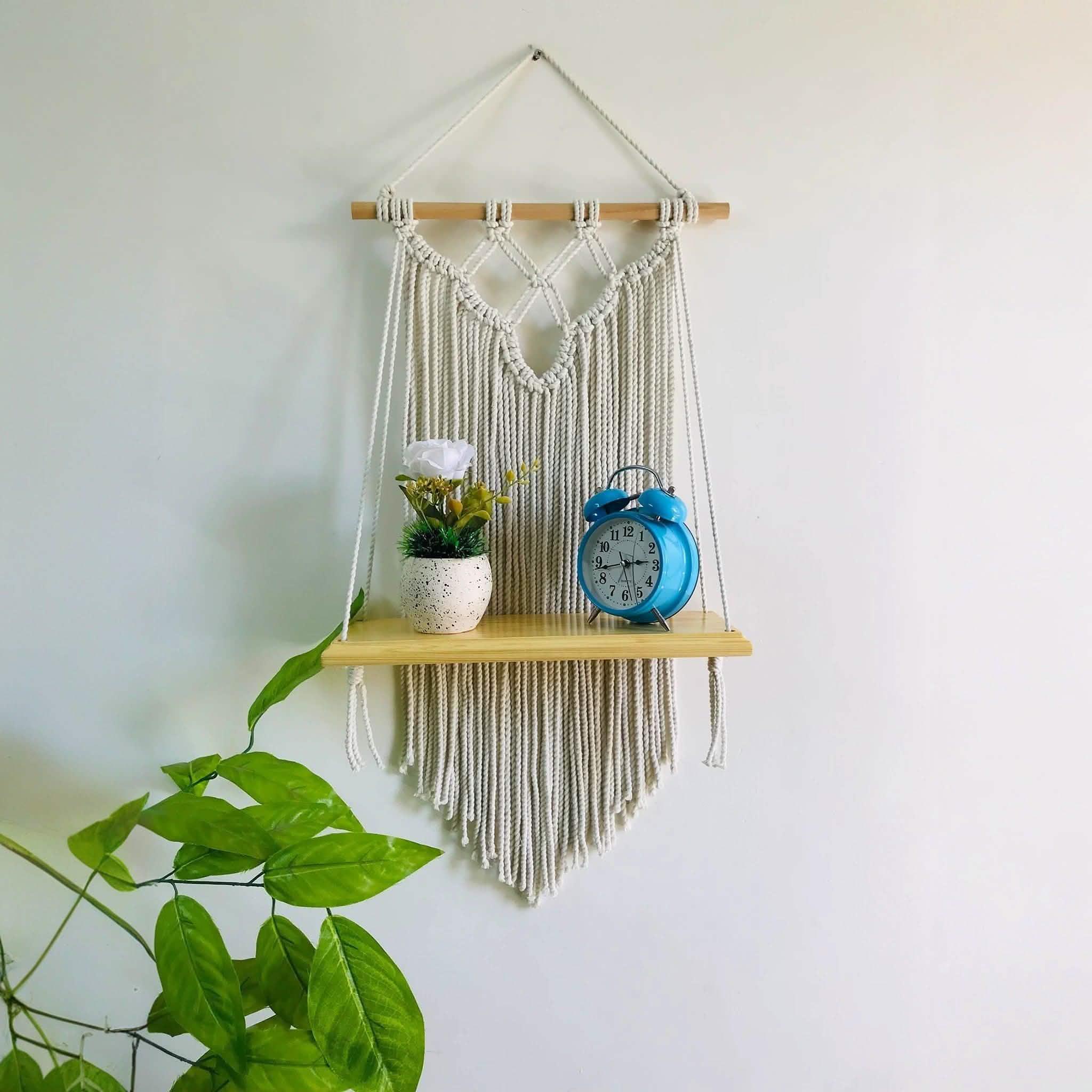 رف مكرمية قطن وموسكي، 40*14*75 سم