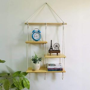 وحدة أرفف مكرمية قطن وموسكي، 50*14*70 سم