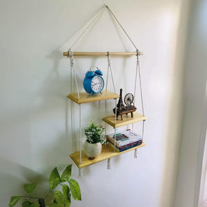 وحدة أرفف مكرمية قطن وموسكي، 50*14*70 سم