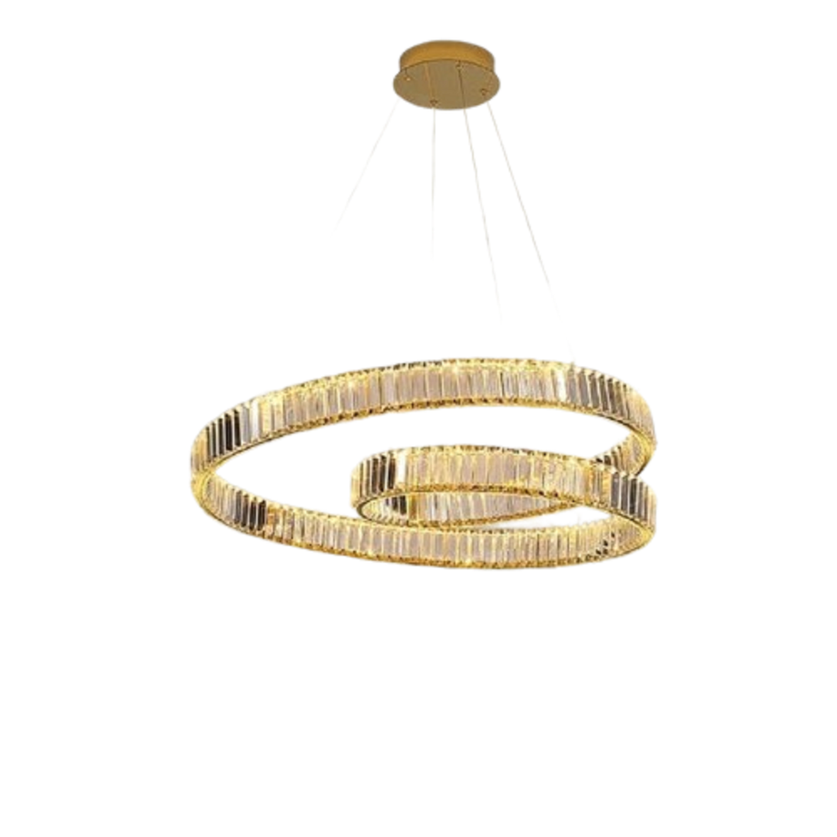 نجفة ستيل و كريستال، 60*85 سم- ذهبي