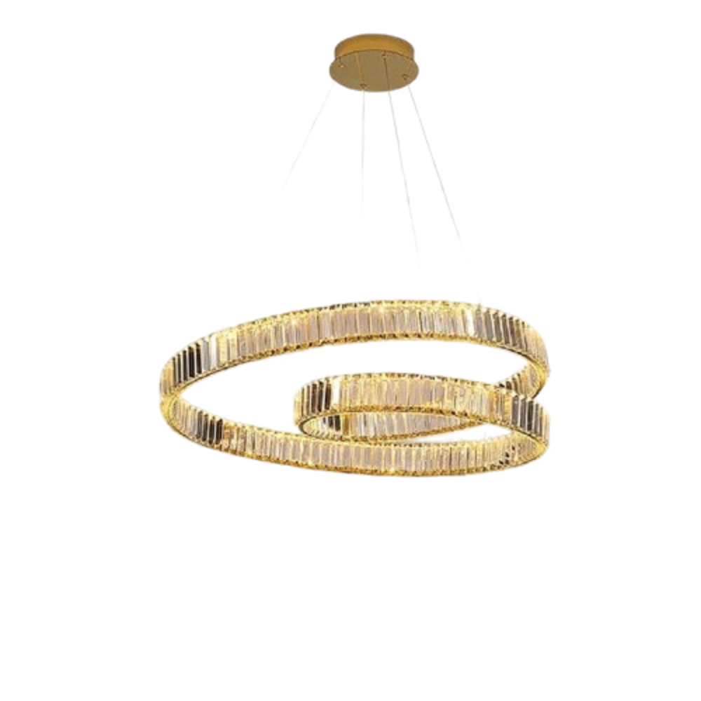 نجفة ستيل و كريستال، 60*85 سم- ذهبي