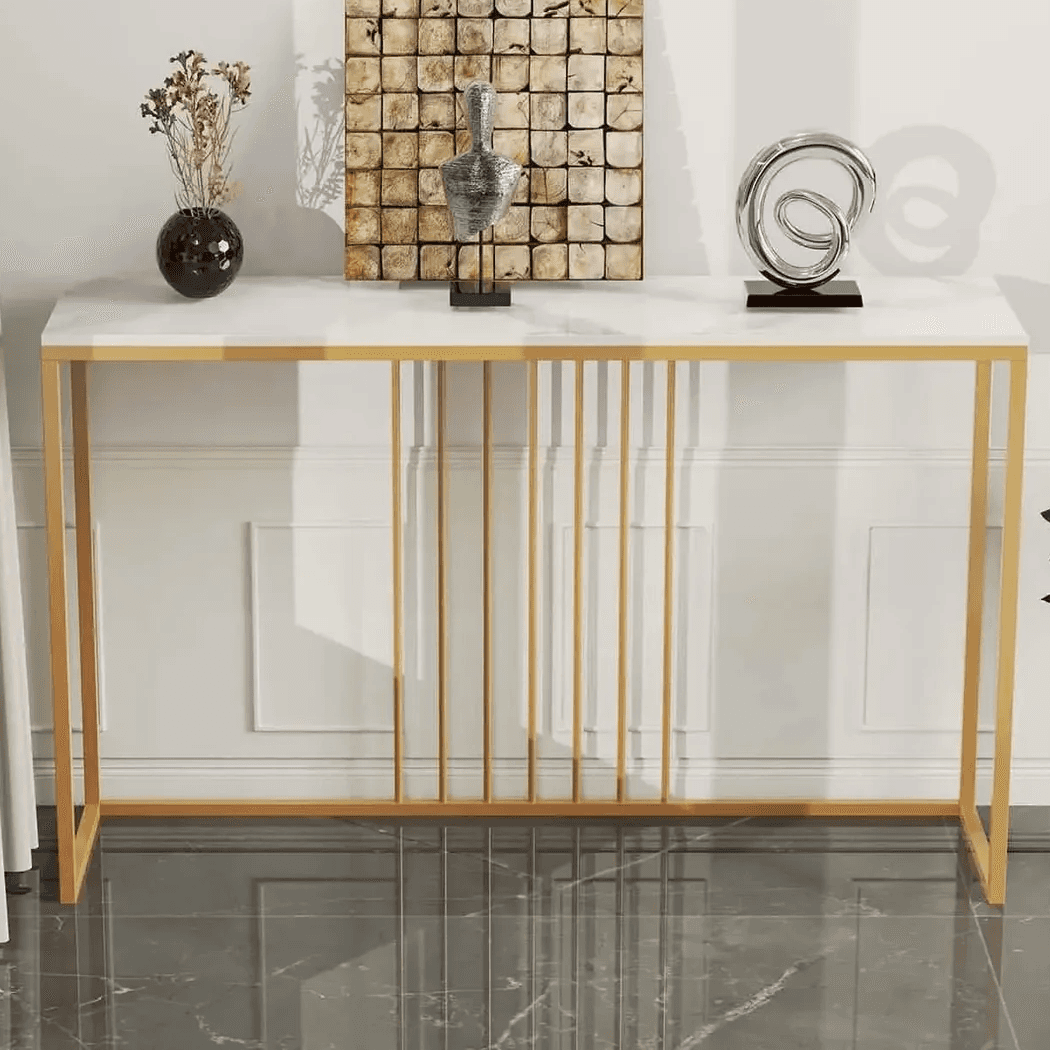 كونسول معدن بسطح رخام، 110*35*90 سم